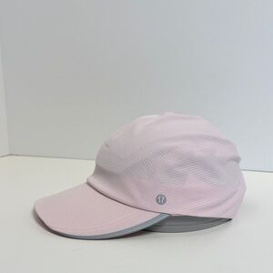 Lululemon Fast Free Womens S/M Run Hat “WovenAir” Pony Tail Pink BLLP New